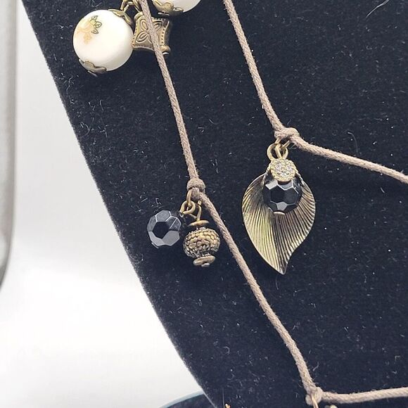 Bohemian Station Charm Necklace Long Strand 34in - Picture 1 of 5